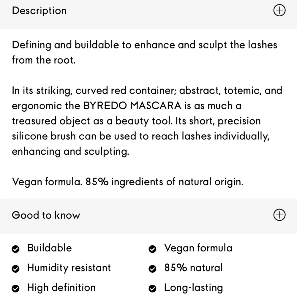 NWT Byredo Space Black Mascara